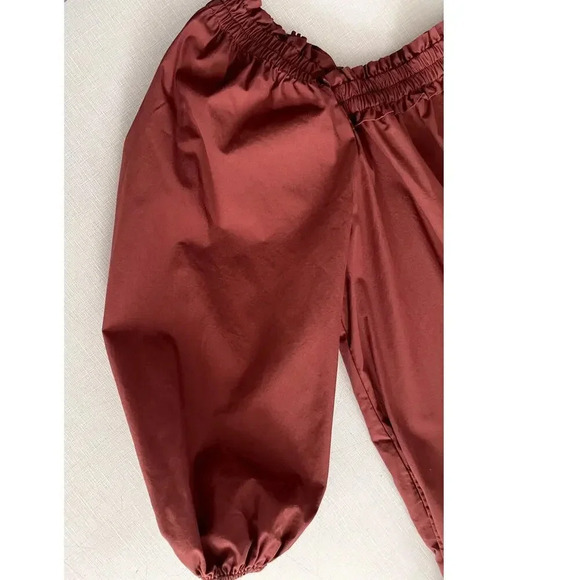 Madewell L Poplin Mini Dress Maroon Cotton Square Neck Boho Fall Prairie Comfy - Picture 8 of 14